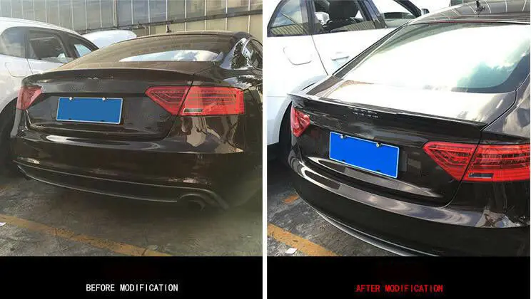 Углеродное волокно авто спойлер заднего багажника, крыла губ Подходит для Audi A5 S5 седан 2009