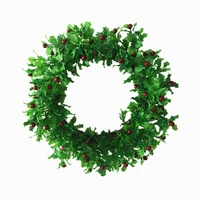 simulation green garland new fashion artificial red berry leaf wreath home wedding decorative indoor wreath