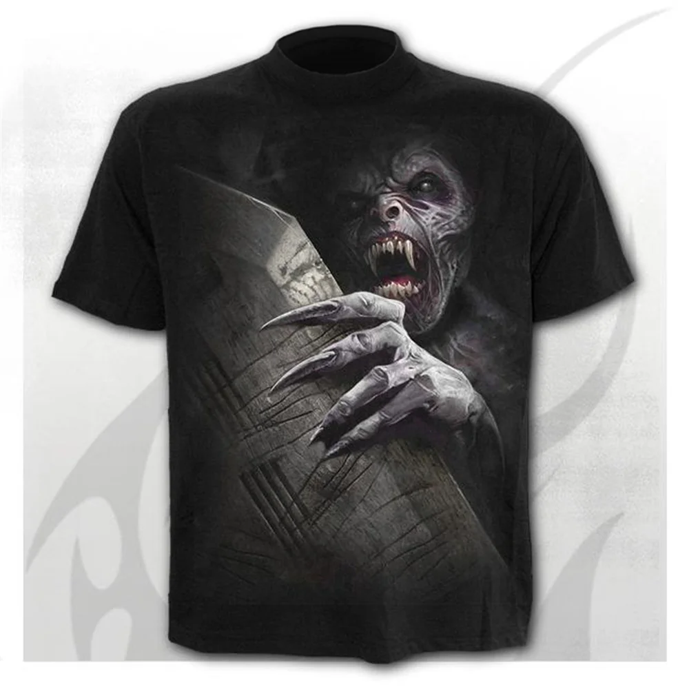 

Skull Guitar Men's T-Shirts Punk Style 3d Shirts Summer Neck T-shirt Fashion Harajuku Tops Boys Clothes Oversize Streetwear