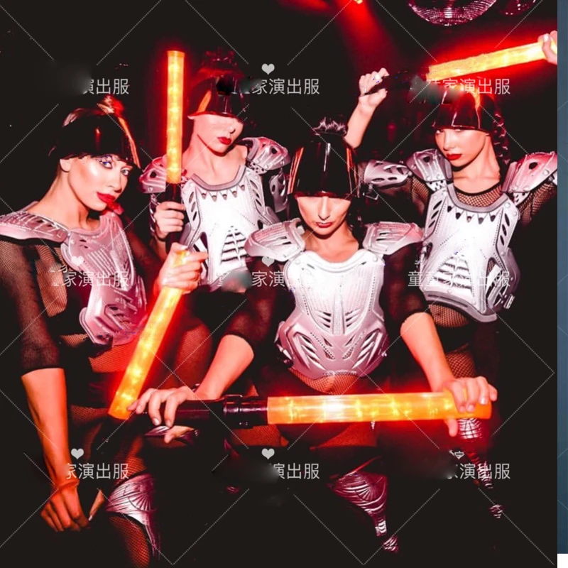 

nightclub ds singer dj halloween Future technology armor bar gogo costumes led lighting performances costume