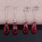 Серьги Kurapika Hunter x Hunter Аниме Косплей красные кристаллы слез длинные цепочки Косплей висячие серьги ювелирные изделия унисекс