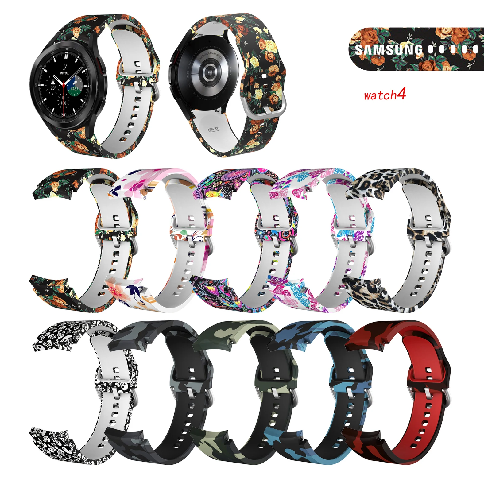 

Ремешок силиконовый для Samsung Galaxy Watch 4 Classic, спортивный браслет для наручных часов, 20 мм 46/42 мм 44/40 мм