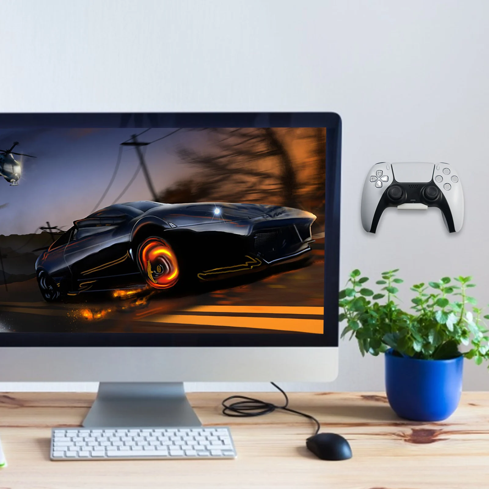 Настенное крепление подставка для PS5 DualSense с консольным кронштейном джойстиком