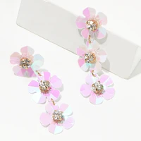 komi korean style cute flower stud earrings for women girls fashion sweet bling color earrings gifts jewelry d20306