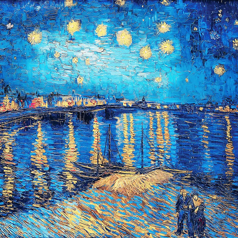 140X100cm Винтаж звездное небо картина маслом полиэфирные ткани для одежды в стиле