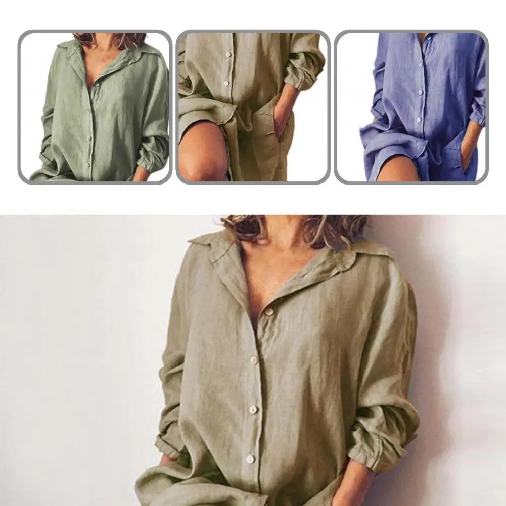 Стильная длинная рубашка с отложным воротником удобная рабочая одежда средней