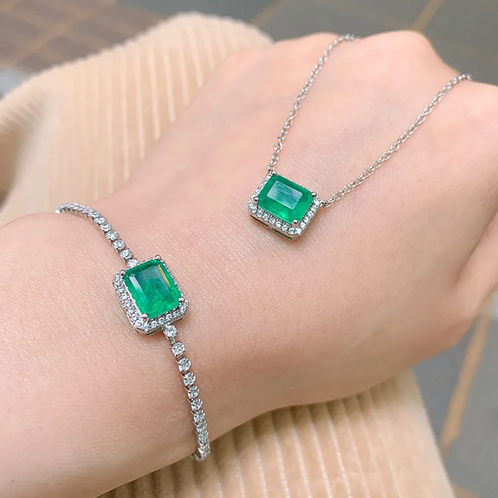 Женский винтажный Комплект украшений из турмалина и браслета 7 Х9 мм | Украшения