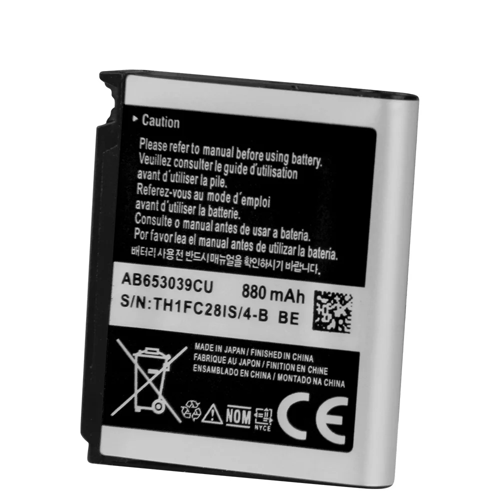 

Original Replacement Phone Battery AB653039CU For Samsung S7330 F609 E958 U900 U800E AB653039CC AB653039CE AB653039CA 880mAh