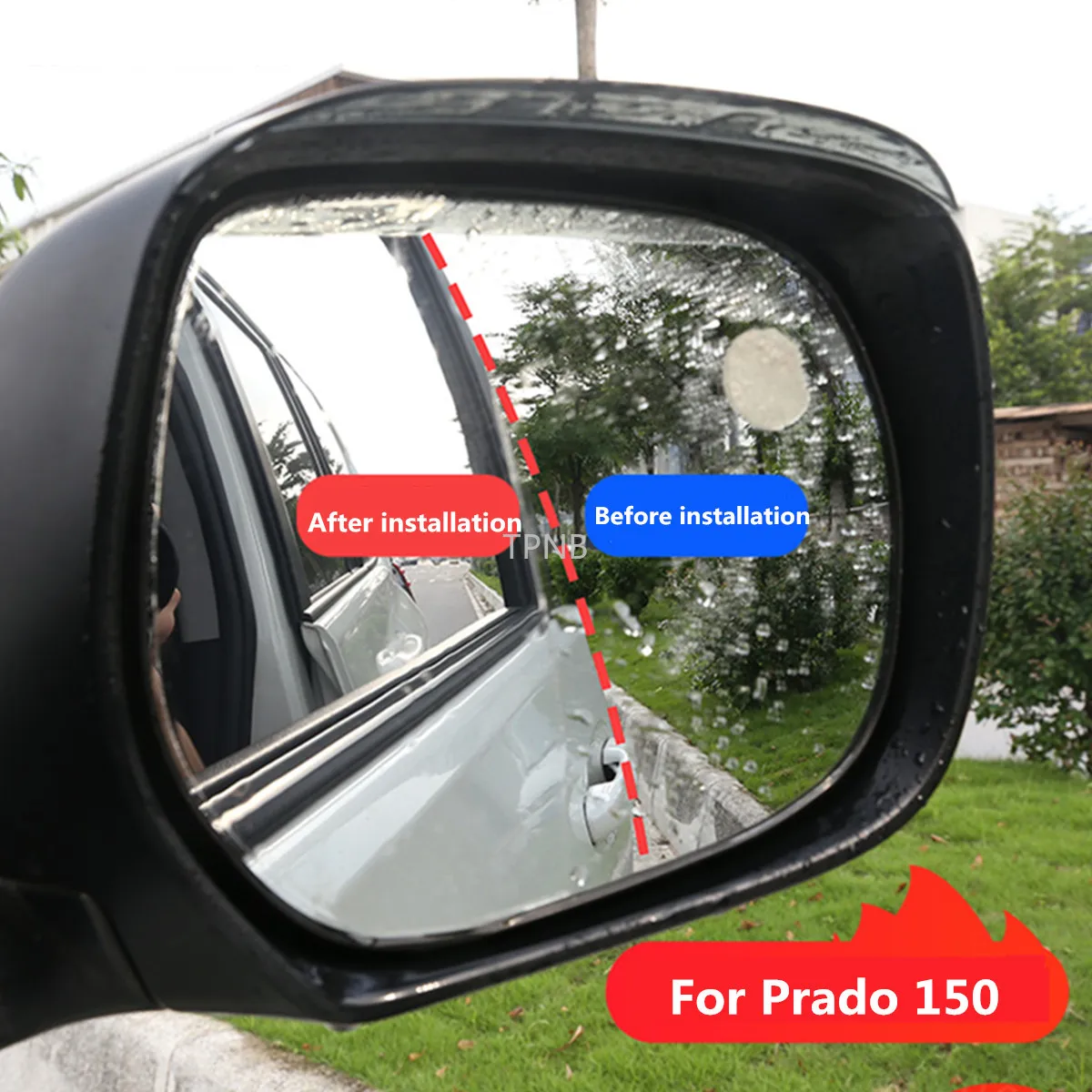 Фото For Toyota Land Cruiser Prado 150 2010 2011 2012 2013 2014 2015 2016 2017 2018 2019 2020 Car Rearview Mirror Rain-proof Film №4