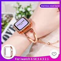 ladies bracelet strap for apple watch bnad diamond case series se 65432 band 42mm 44mm stainless steel for iwatch 38mm 40mm