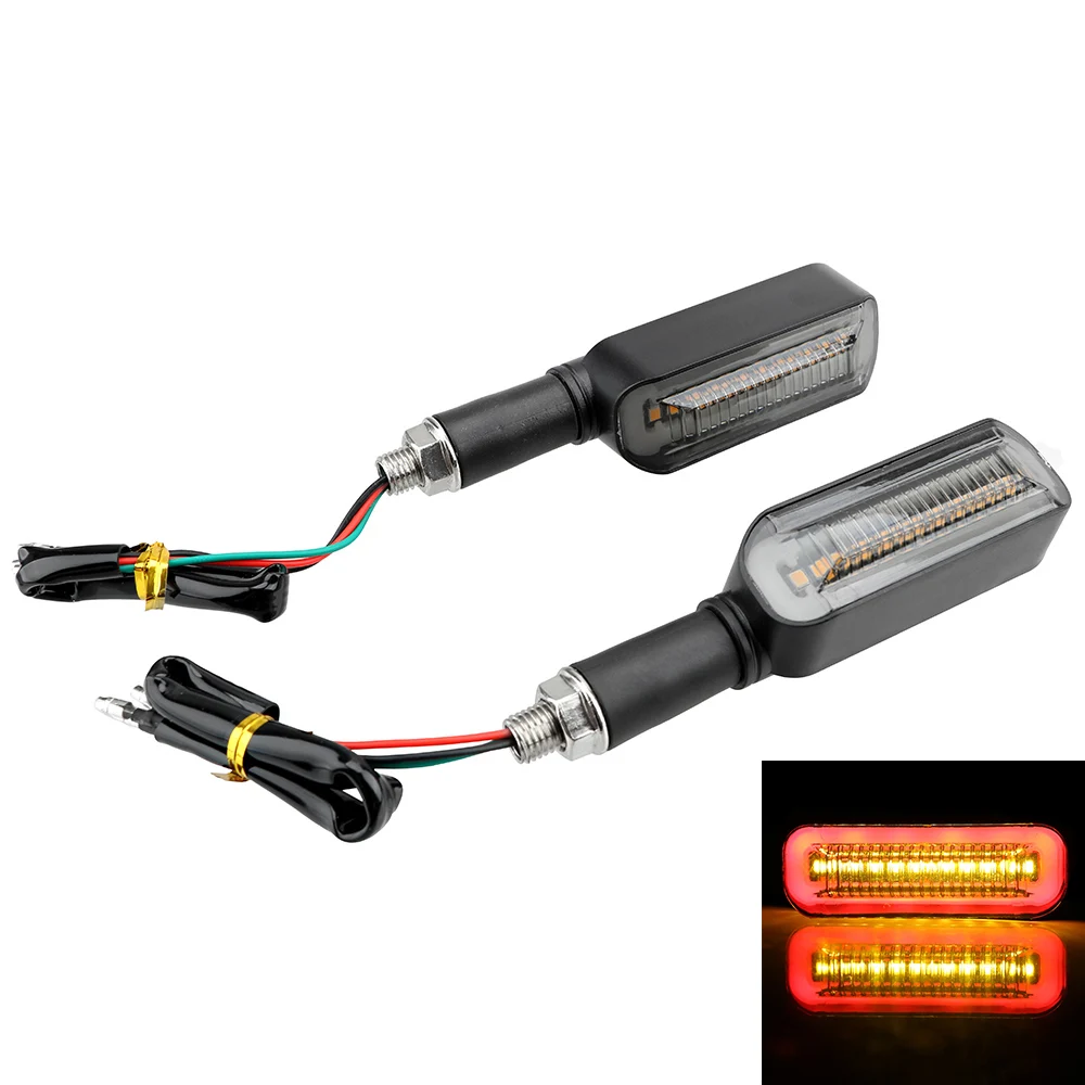 

LEEPEE 2 in 1 Blinker Indicators Flowing Water Flasher Motorcycle Turn Signals 2Pcs/set DRL Tail Lamp LED Turn Signal Light