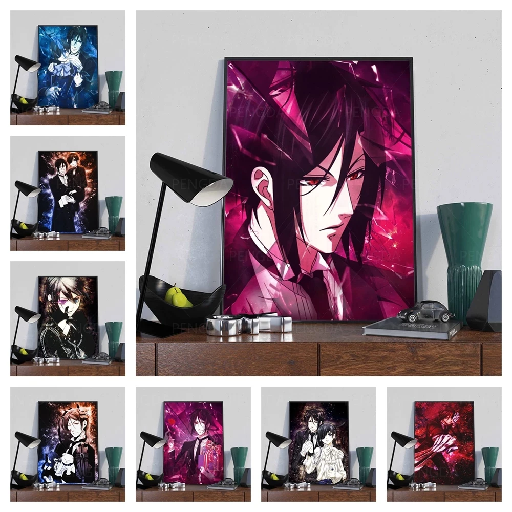 

Wall Art Modern Home Decoration Black Butler Canvas Paintings Japanese Anime Pictures HD Prints Modular Posters For Living Room