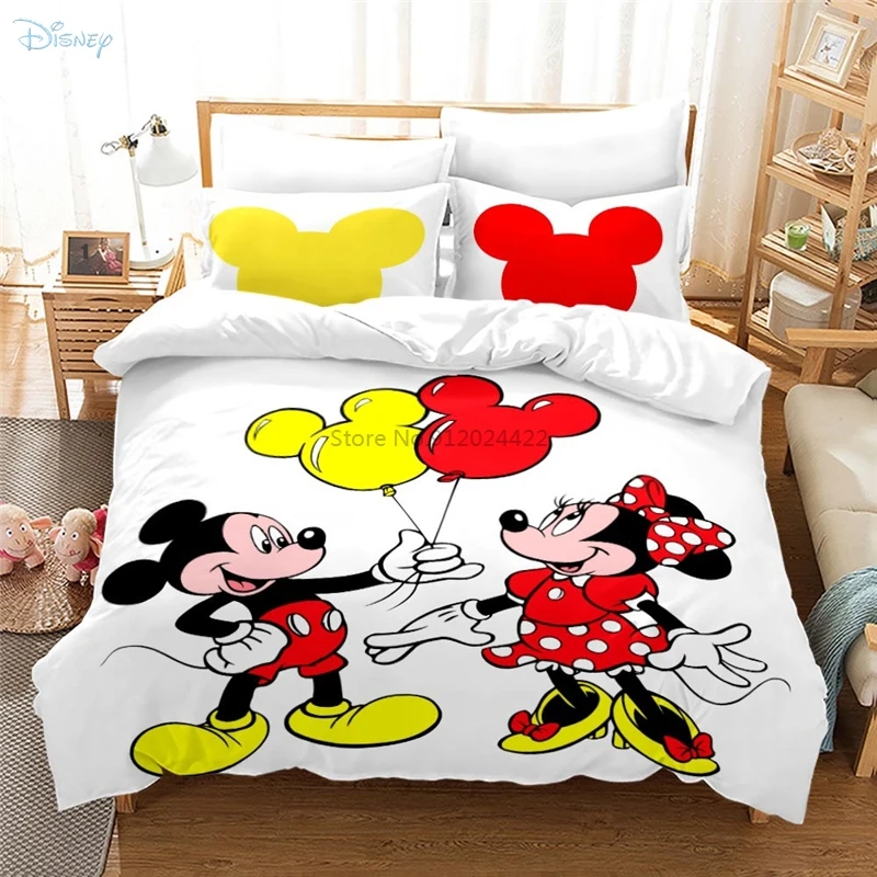 

Children Cartoon Disney Mickey Mouse Minnie Mouse 3d Duvet Cover Pillowcase Bedding Sets for Boys Girls Kids Adult Home Decor