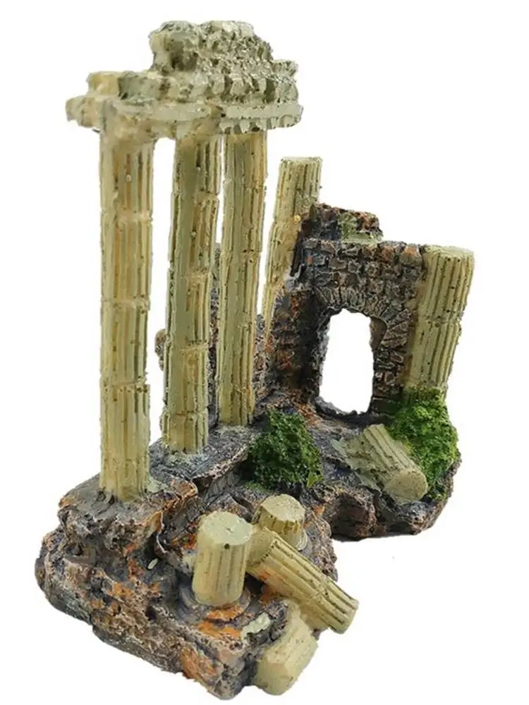

Fish Tank Decoration Aquarium Landscaping Home Furnishings Resin Crafts European Aolid Retro Relics Roman Columns