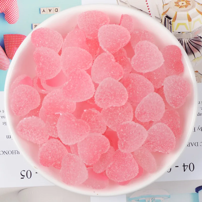 Кабошоны из смолы с плоским основанием Имитация мягких конфет звезд сердца