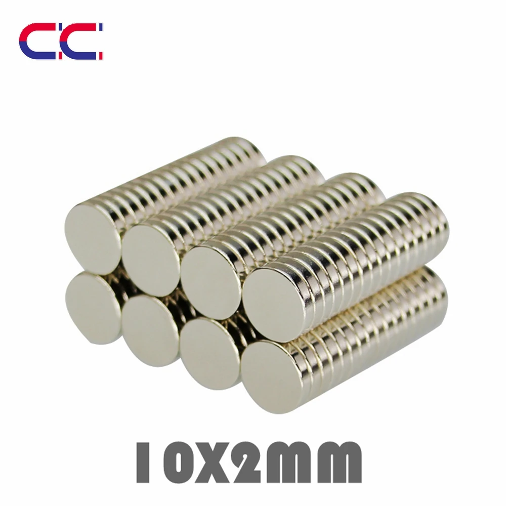 50/100/200 шт 10x2 мм неодимовый сильный магнит круглый N35 10*2 поисковый редкоземельный