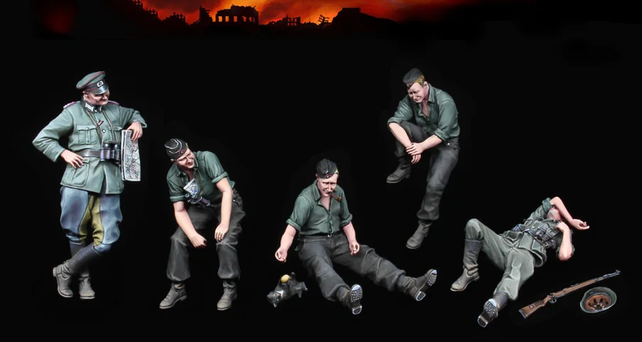 1/35 весы Неокрашенный статуэтка в виде танковая дивизия 5 Коллекция фигурок