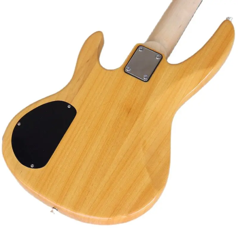 4 saiten bass gitarre elektrische bass gitarre okoume körper 43 zoll holz gitarre natürliche farbe mit freies bass tasche hohe gloss finish