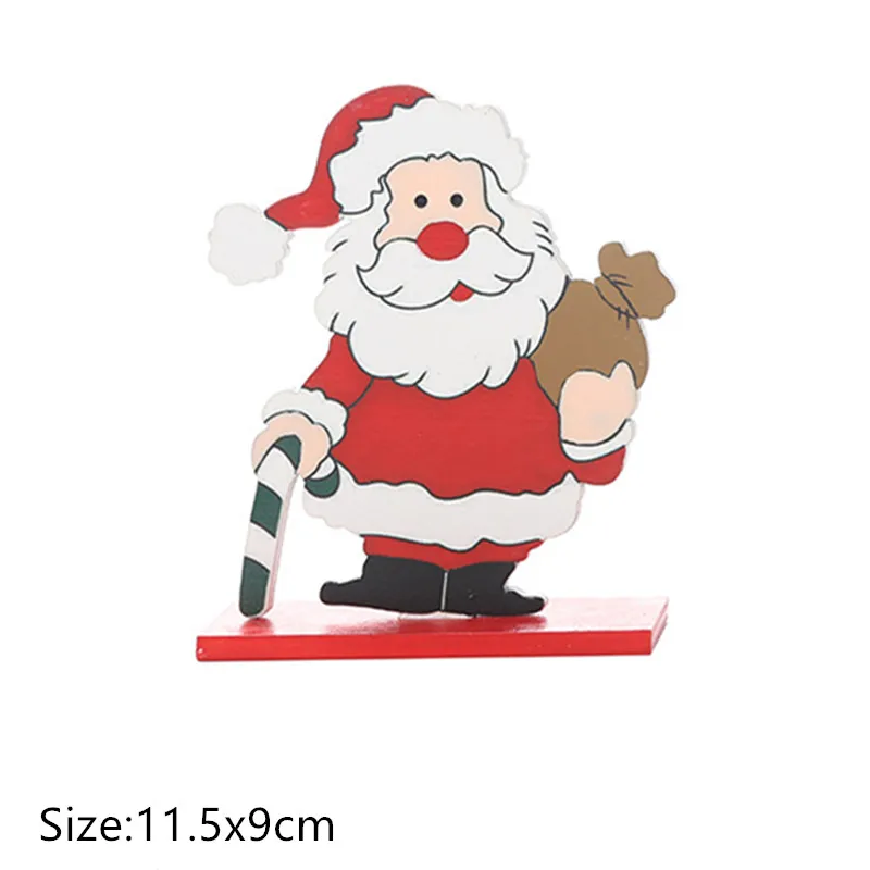 1pc-35-santa stand Рождество Noel Счастливого Рождества деревянные подвесные украшения для рождественской елки украшения для дома Noel Navidad Декор новогодние подарки - Цвет: 1pc-35-santa stand