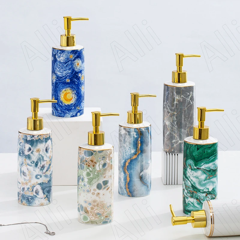 

Керамический флакон для лосьона Северной Европы, настольное креативное рельефное Глиняное мыло для рук, аксессуары для ванной комнаты