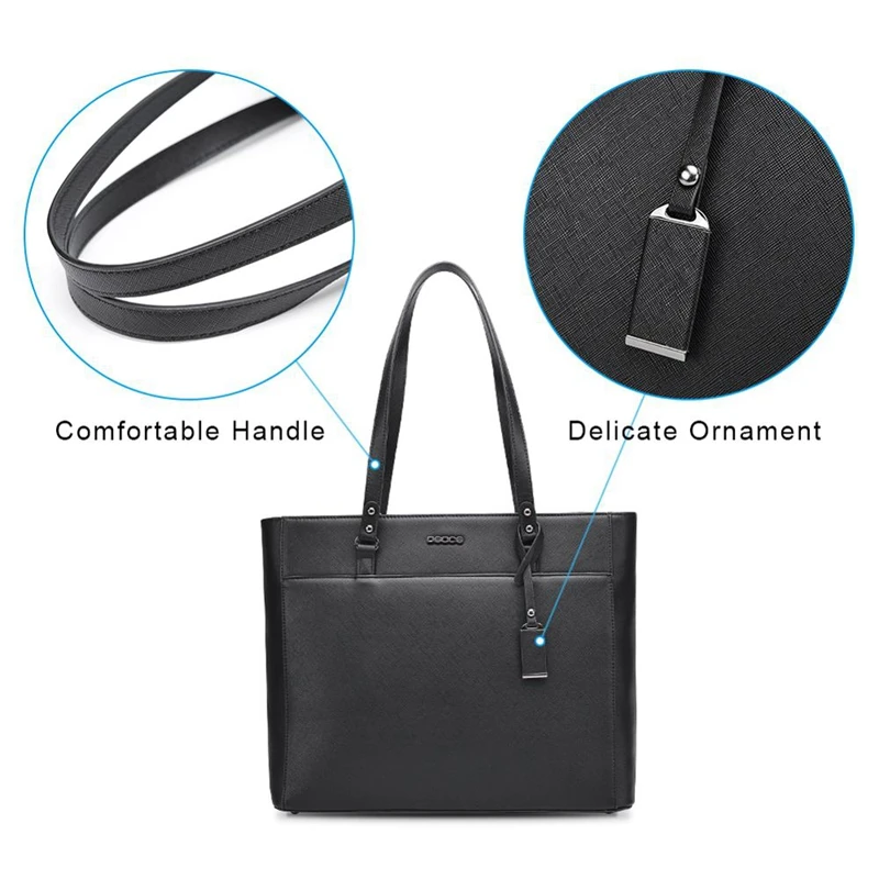 Business Bag For Women Office 15.6 Inch Waterproof Leather Briefcase Women Big Handbags Luxury Designer Fashion Brand Tote Bag