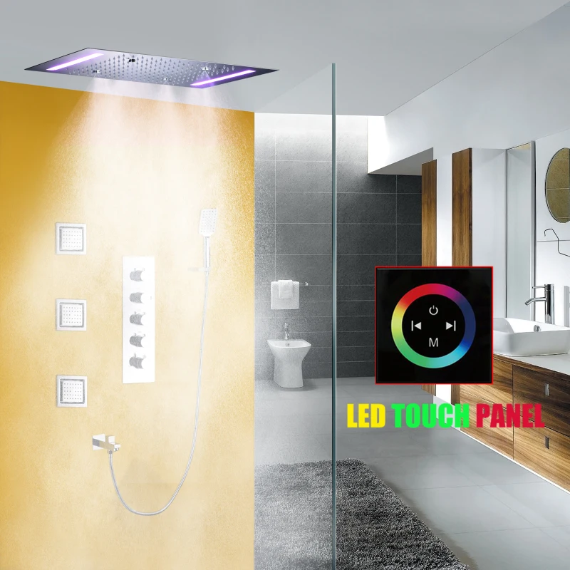 Термостатическая дождевая Душевая система для ванной комнаты из нержавеющей