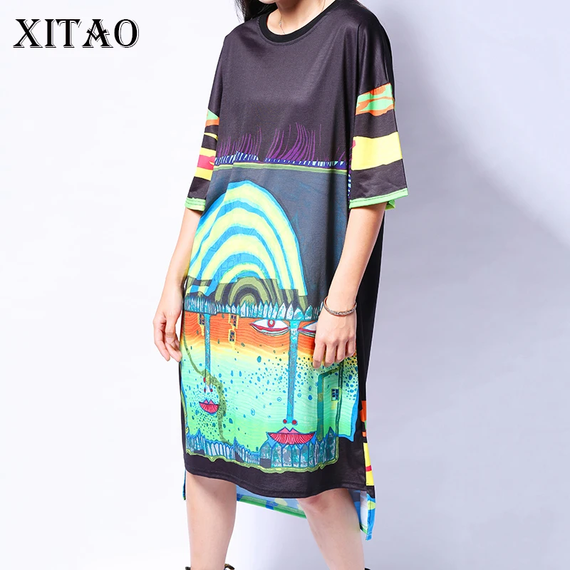 [XITAO] Лето Европа мода уличная ветер женский свободный короткий рукав печати o