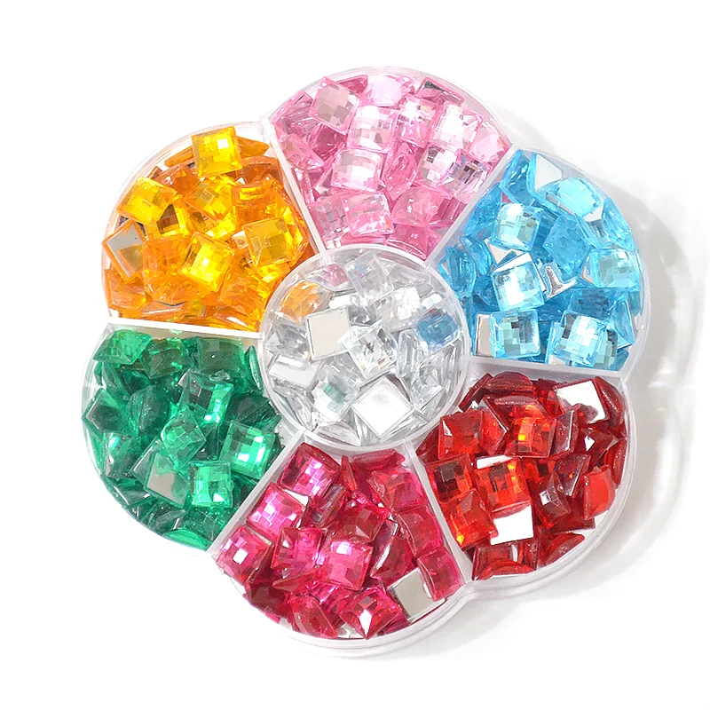 Акриловые стразы с квадратным Форма прозрачный горячей фиксации плоская задняя