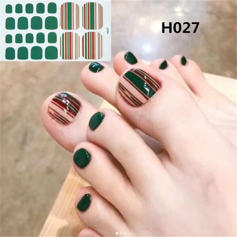 H027 22 стикеров/листов, наклейки для ногтей, водонепроницаемые, модные, для ногтей, наклейки для ногтей, полное покрытие, клейкие, фольгированные наклейки для маникюра, наклейки - Цвет: H027