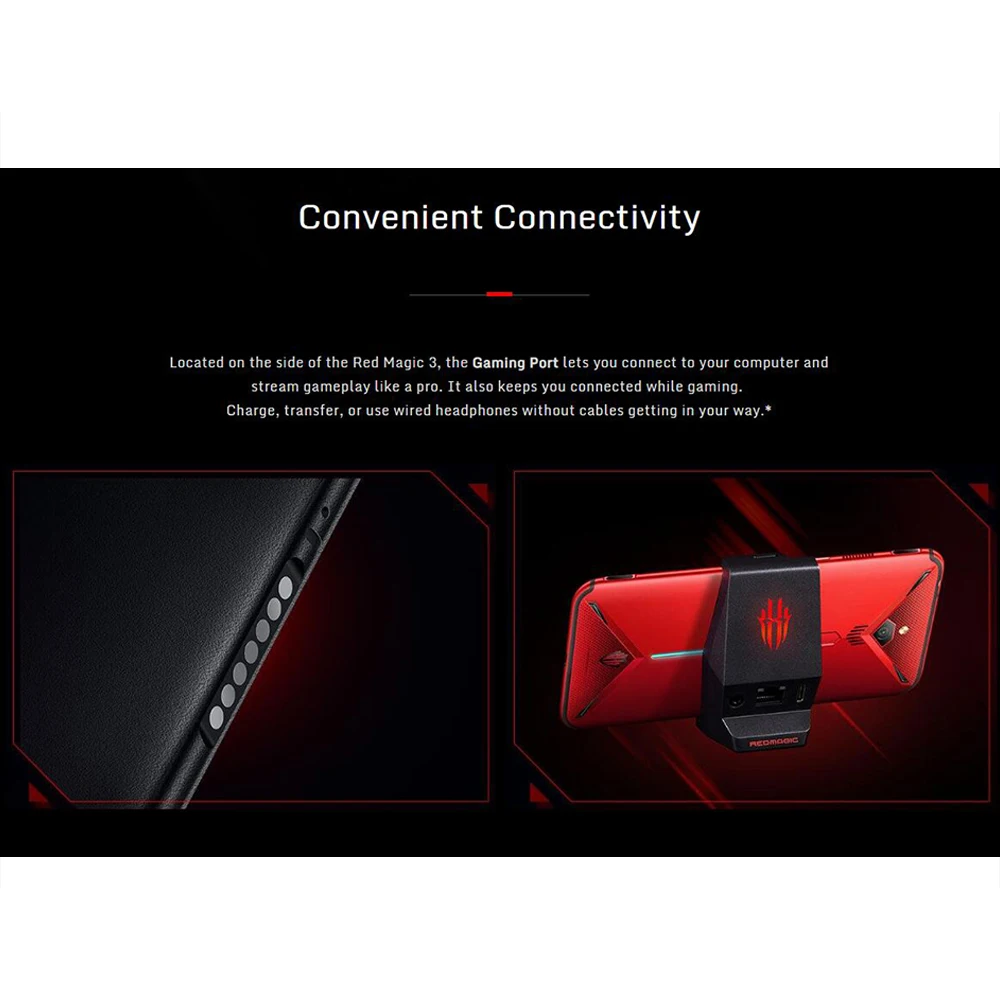 EU Version ZTE nubia Red Magic 3 Mobile Phone 8GB RAM 128GB ROM Snapdragon855 Octa Core 6.65"1080x2340p 5000mAh 48MP Android 9.0