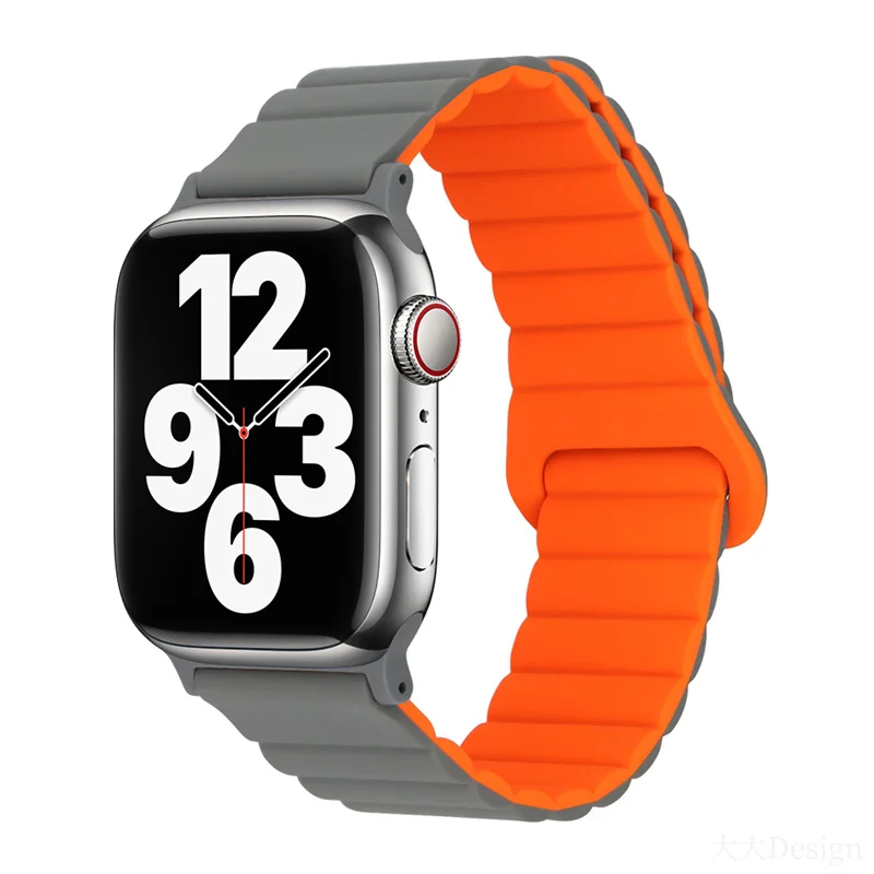

Ремешок силиконовый для iwatch Series 7 SE 6 5 4 3 2 41 мм 45 мм, роскошный умный Браслет для Apple Watch, 38 мм 42 мм 44 мм 40 мм