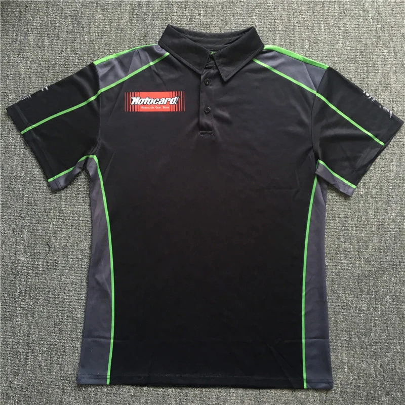 Новинка полиэстер Мужская футболка MOTO GP для Kawasaki Team Polo футболка мотоциклетная Спортивная индивидуальная Летняя Повседневная футболка