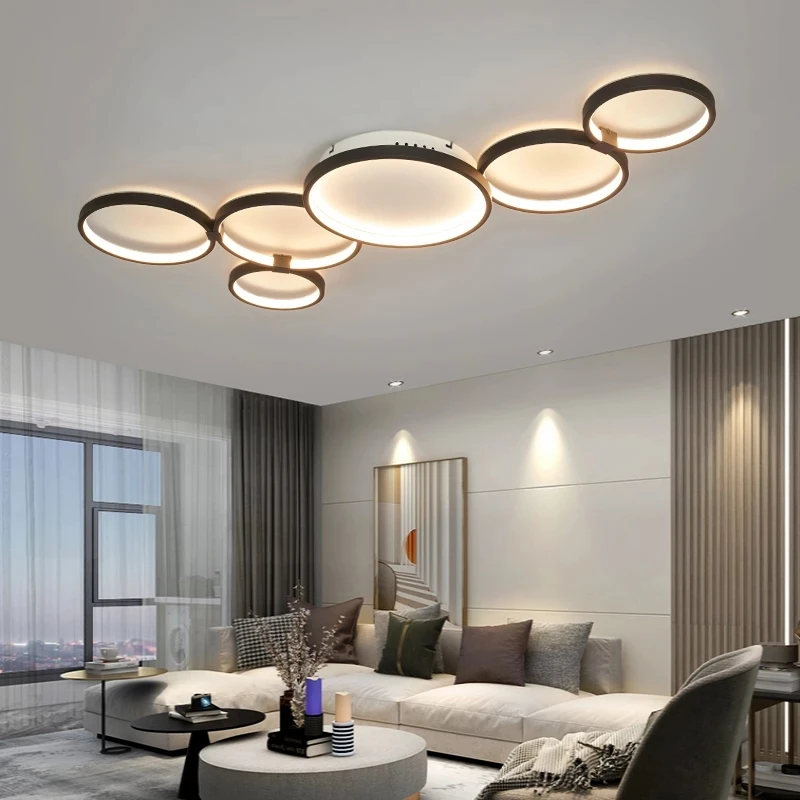 New Modern led Ceiling Chandelier for Living Room Bedroom Dining room office Remote control Home Round ring fixtures | Освещение