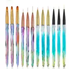 3 шт акриловая УФ-Гелевая Удлиняющая ручка для рисования ногтей французские линии полоса цветок картина шаблон Кисть-инструмент для маникюра кисть