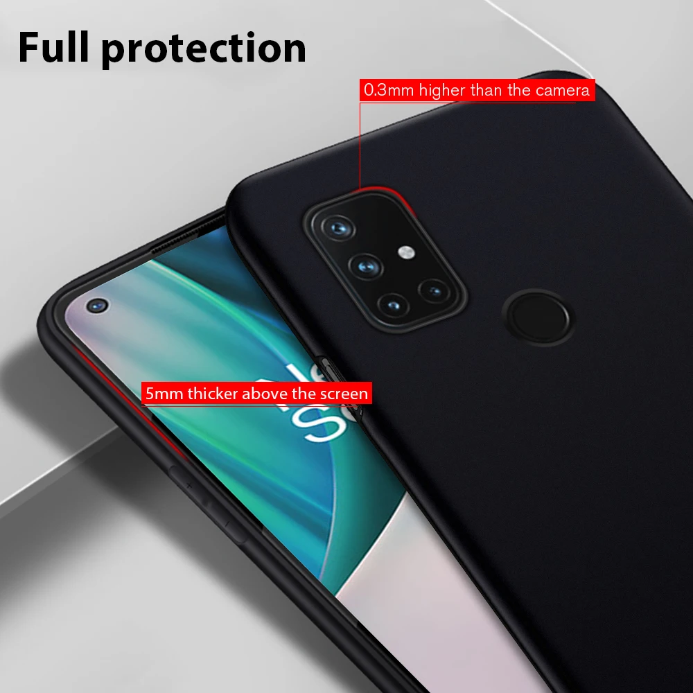 silicone phone case for oneplus nord ce 5g n100 n10 matte protective fundas case for one plus nord ce slim pure black cover caqa free global shipping