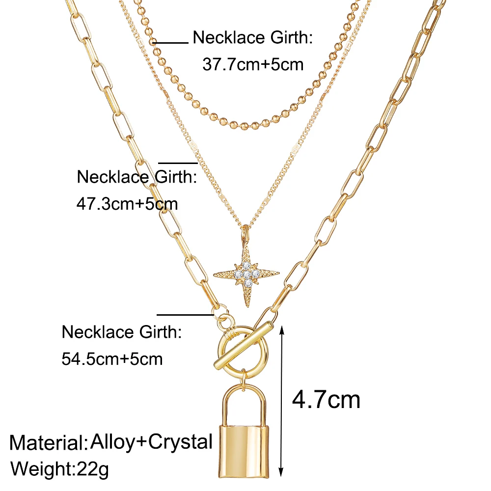 

Lock Chain pendant jewelry chain collier femme pendant ketting kolye bijoux bijoux colar masculino naszyjniki damskie cadena