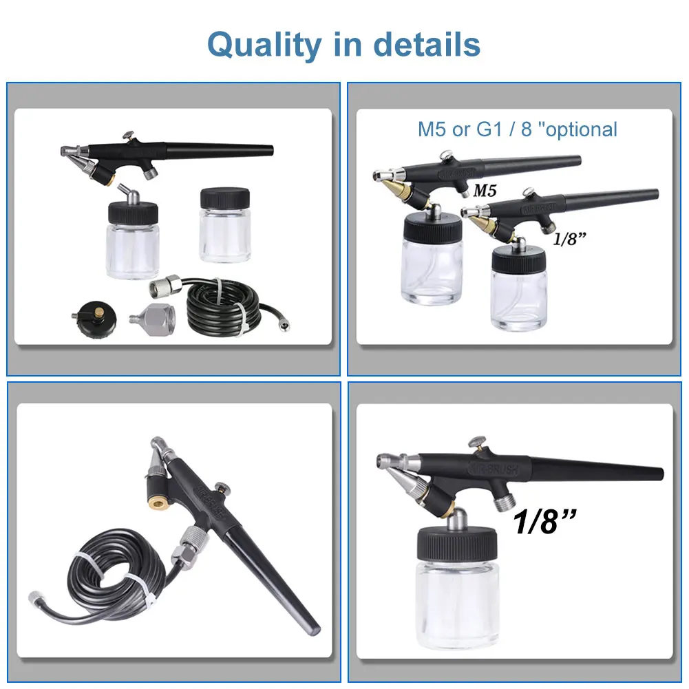 

Painting Modeling Tattoo Siphon Feed Spray Hobby Professional Airbrush Paint Kit Makeup Art Mini Single Action High Atomizing