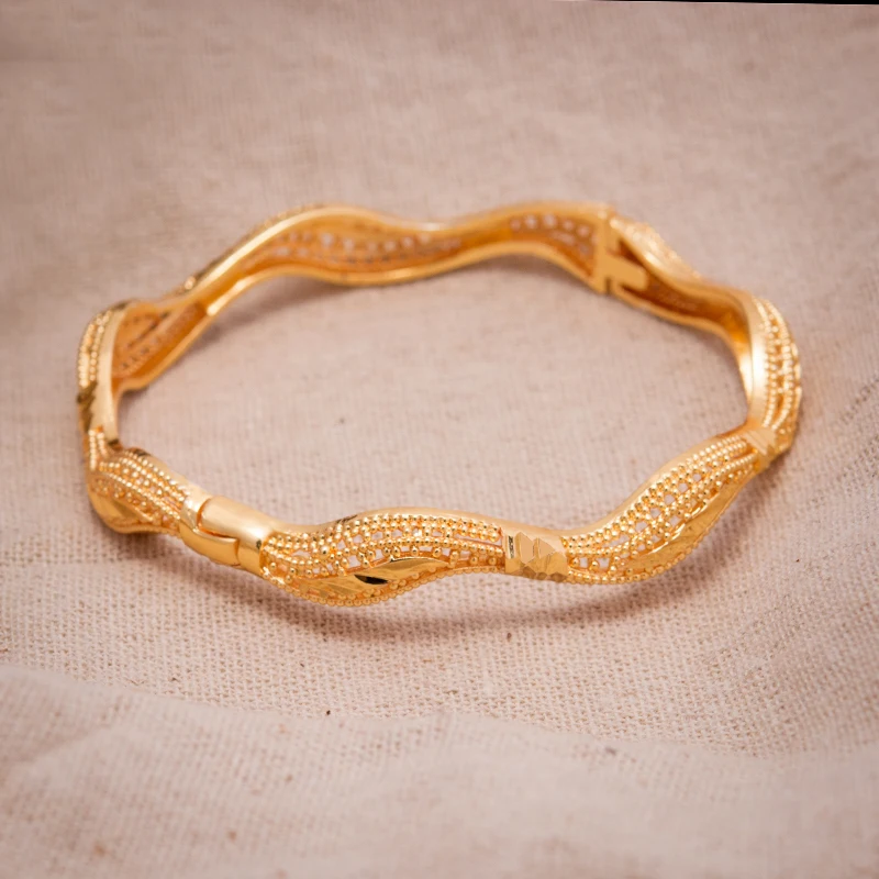 24K 1 шт. гибкий Φ этнический Свадебный роскошный браслет и для женщин | Украшения