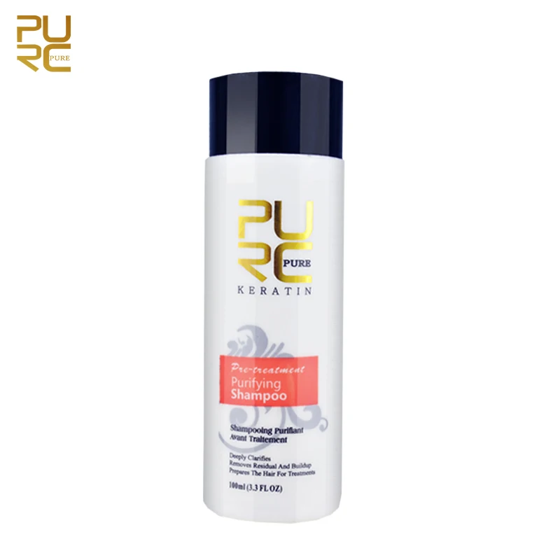 Очищающий шампунь PURC для кератинового лечения волос глубокой очистки женский