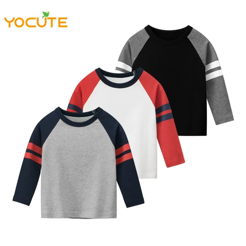 

Осень 2021, детская одежда, новинка, футболка с длинным рукавом для мальчиков, модная нижняя рубашка для маленьких мальчиков, детская одежда, ц...