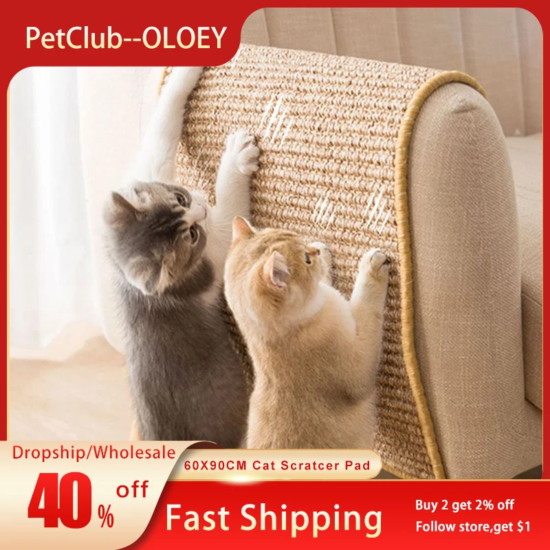 

Cat Scratcher Sisal Mat XL 60X90CM Cat Scratch Board For Sharpen Nails Cats Cat Toys Chair Table Sofa Mats Furniture Protector