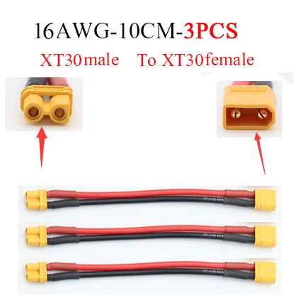 Onemodel /10 см 16AWG XT60 штекер к XT30 кабеля адаптера разъем для зарядки аккумулятора