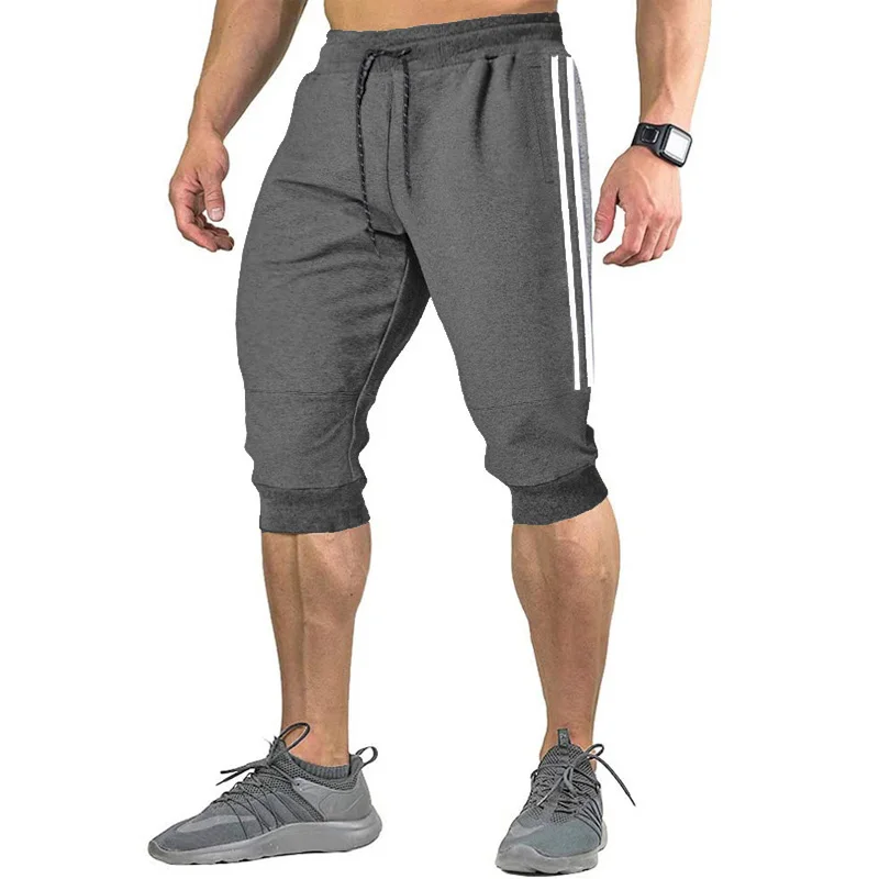 

2021 New Men Jogger Casual Slim Harem Shorts Soft 3/4 Trousers Fashion New Brand Men Sweatpants Summer Comfy Male Shorts XXXL