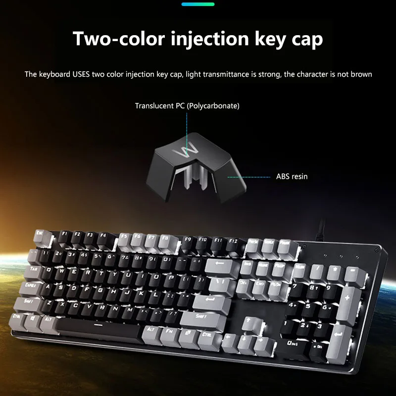 

Wired USB Aluminum Alloy Panel 104 Keys Mechanical Keyboard Gaming Mechanical Keyboard Mechanical Keyboard