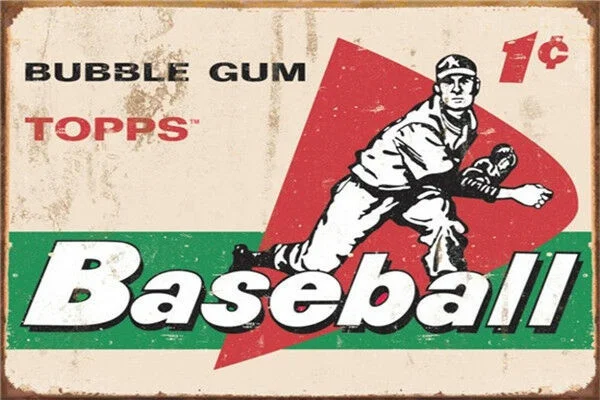 

Metal Tin Sign topps baseball Decor Bar Pub Home Vintage Retro Poster Cafe Wall Posters Metal 8x12inch 20x30cm or 30x40cm