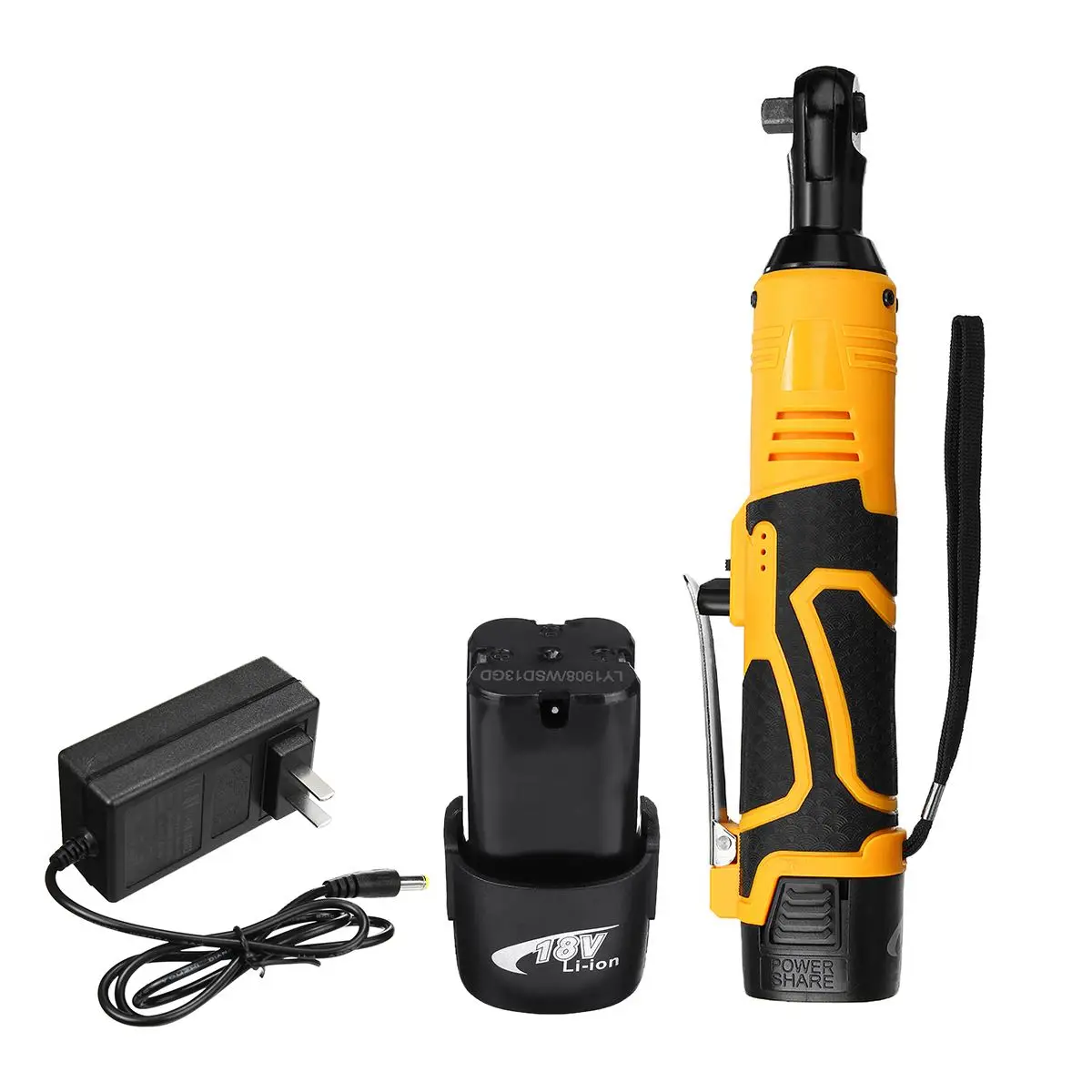 18V 10400mah литиевая батарея перезаряжаемый 60NM электрический ключ портативный Трещоточный ключ 90 градусов инструмент гаечный ключ быстрое зарядное устройство - Цвет: US Plug