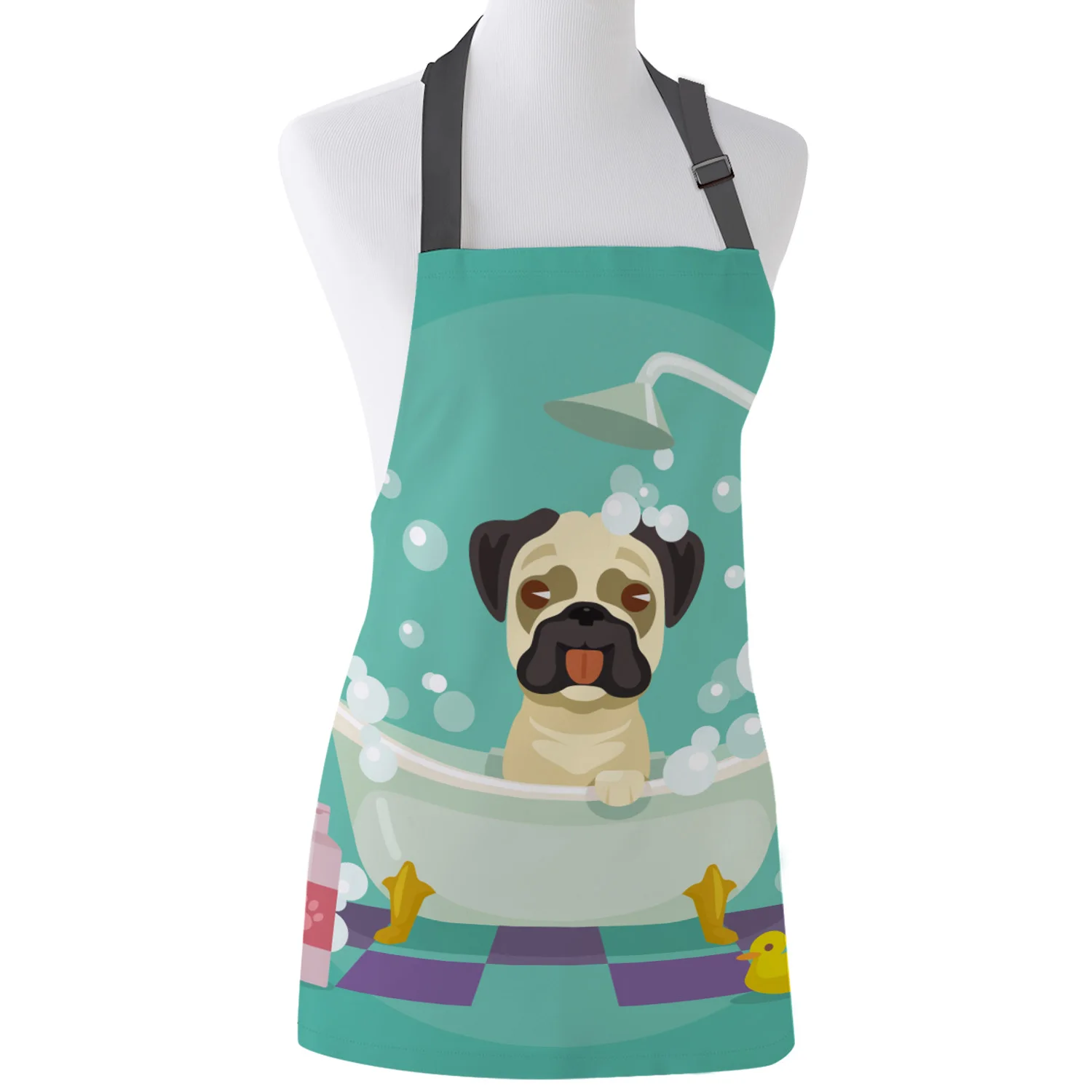 Tophome кухонный фартук для купания с принтом бульдога регулируемые фартуки из