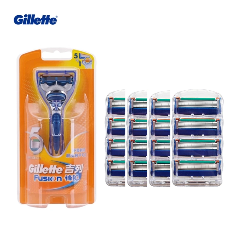 

Машинка для бритья Gillette Fusion, безопасная бритва с ручкой, кассеты для бритья волос на лице, чехол для бритья бороды с заменяемыми лезвиями для...