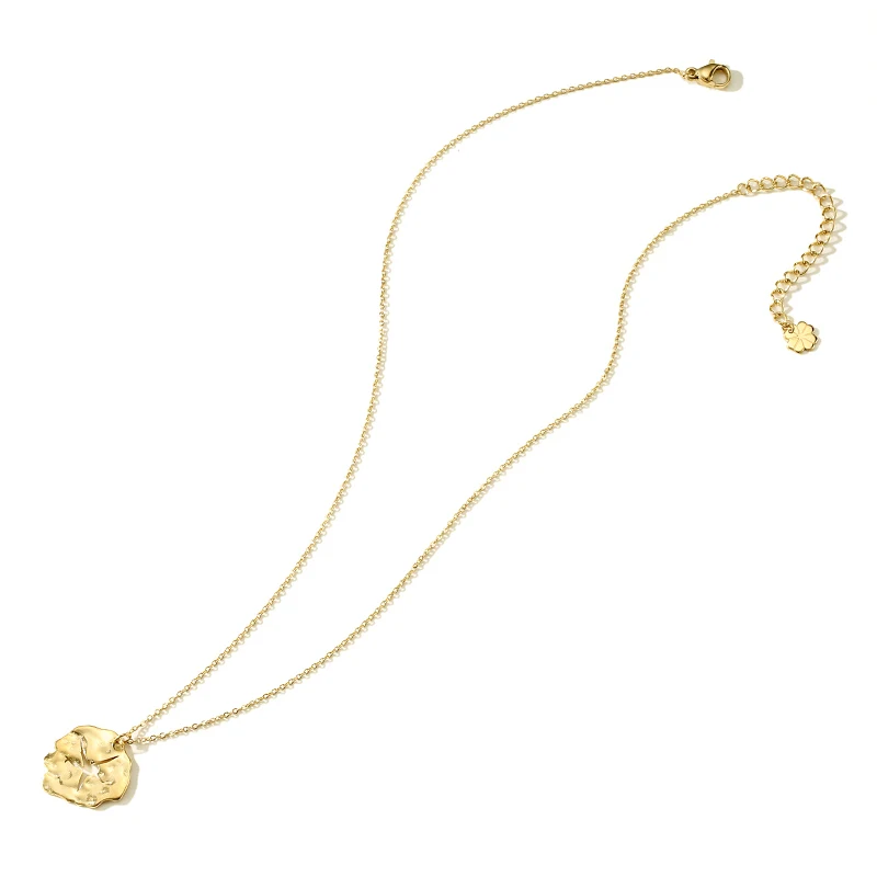 

Design cast hollow four-pointed star necklace IPG14K gold-plated titanium steel niche Ins minimalist cold collarbone chain
