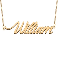 william name necklace for women stainless steel jewelry with gold plated nameplate pendant femme mother girlfriend gift